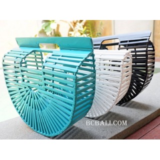 bamboo handbags fan style 3color 